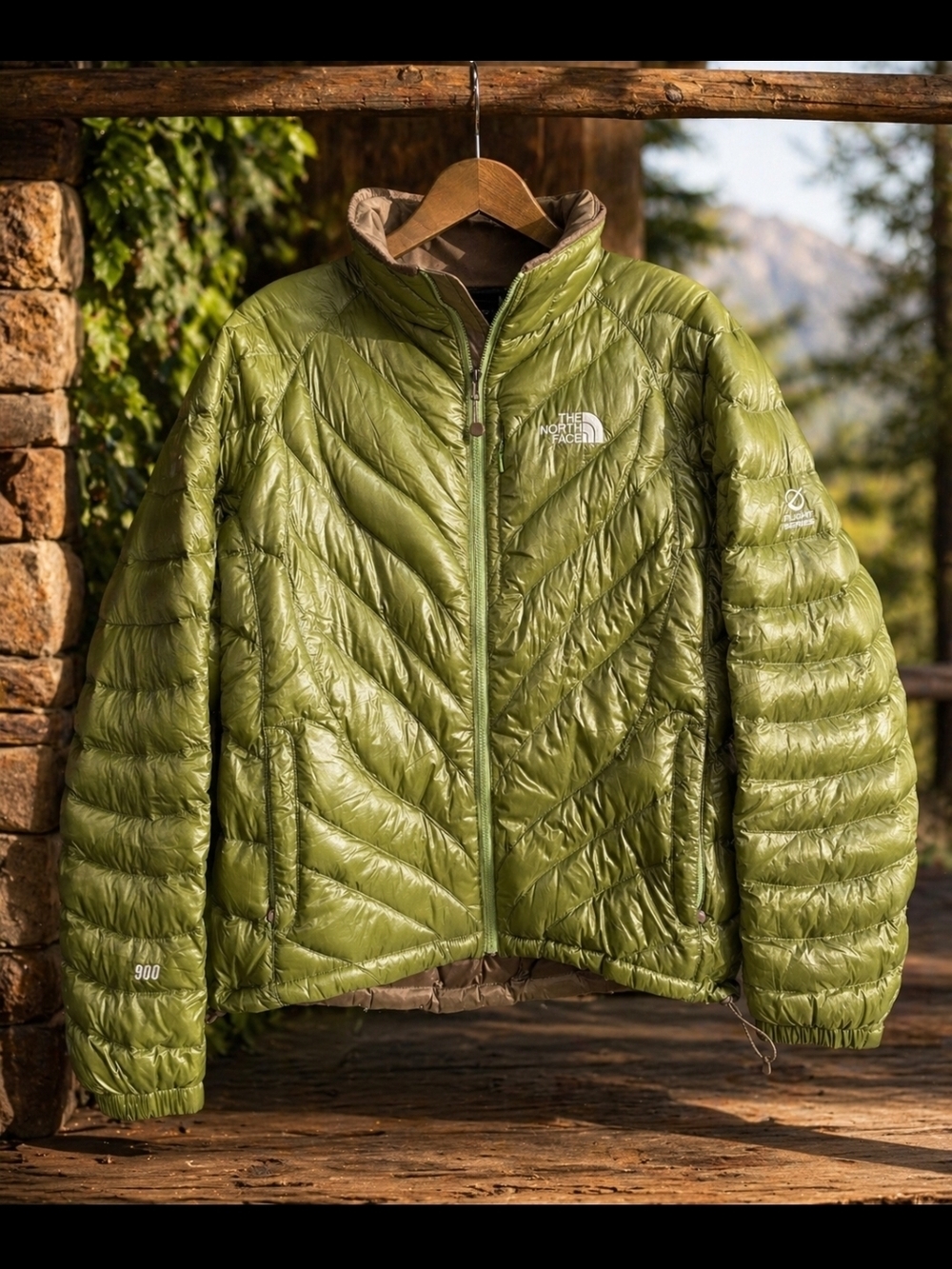 The North Face Olive Green 900-Fill Down Puffer Jacket